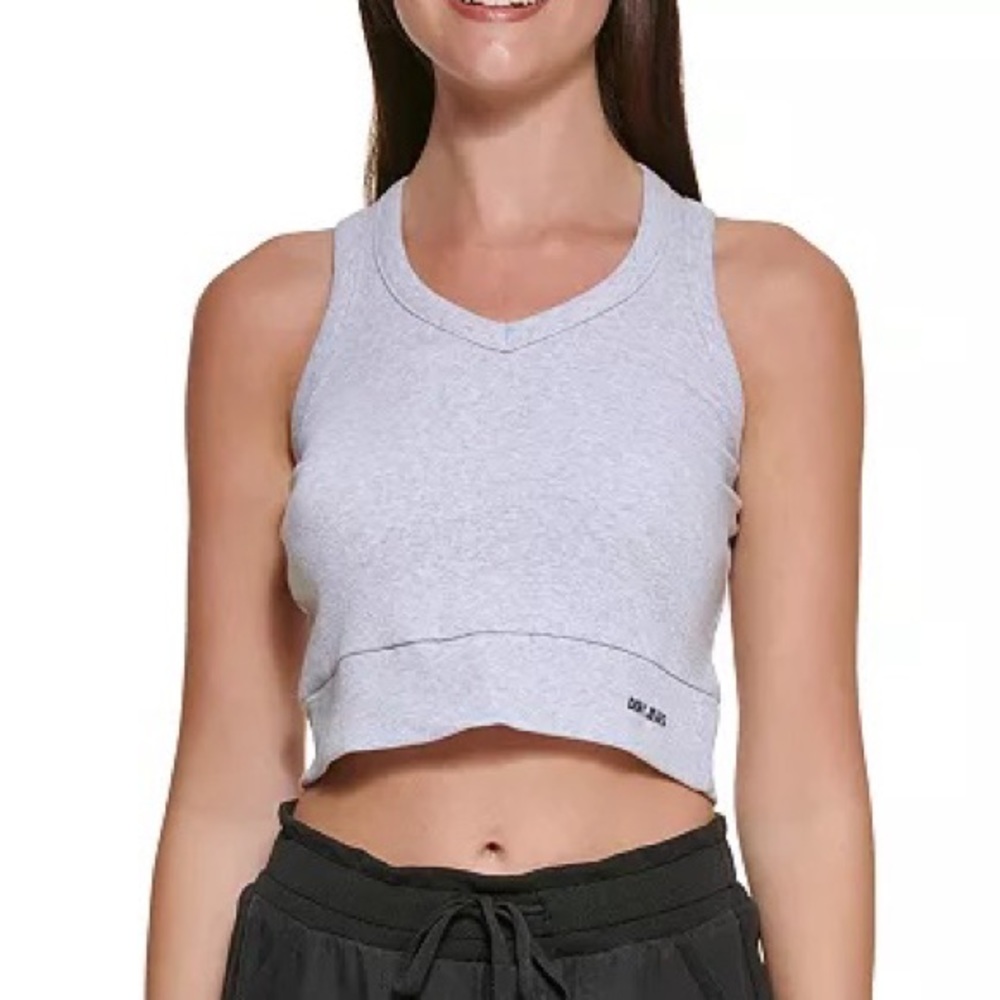 DKNY Jeans | Cropped v-neck tank top.